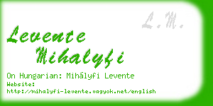levente mihalyfi business card