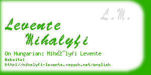 levente mihalyfi business card